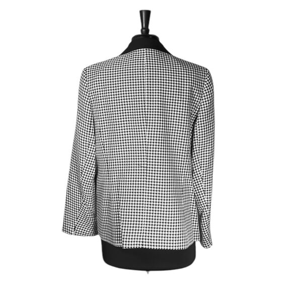 Kasper Women's Blazer Black White Houndstooth Check Career Suit Jacket 14 NWT - Picture 2 of 9